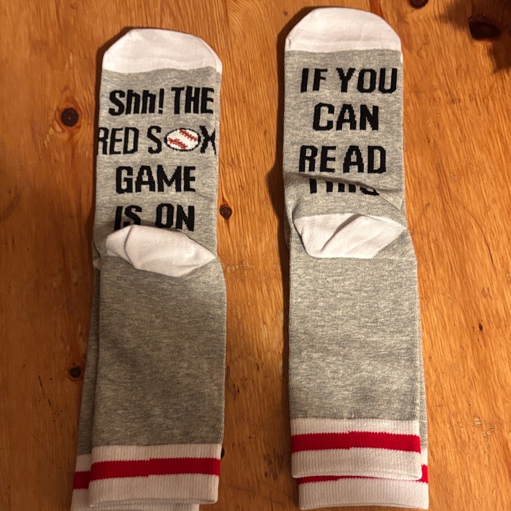 NWOT  Gray Red Sox Themed Socks
